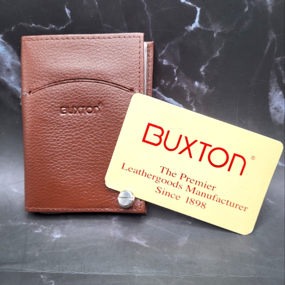 Buxton Genuine Leather Fan Card Holder Gem